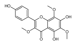5,7-dihydroxy-2-(4-hydroxyphenyl)-3,6,8-trimethoxychromen-4-one结构式