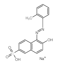 (5E)-5-[(2-methylphenyl)hydrazinylidene]-6-oxo-naphthalene-2-sulfonic acid Structure