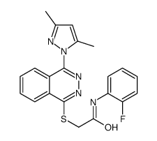 Acetamide, 2-[[4-(3,5-dimethyl-1H-pyrazol-1-yl)-1-phthalazinyl]thio]-N-(2-fluorophenyl)- (9CI) picture