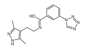 Benzamide, N-[2-(3,5-dimethyl-1H-pyrazol-4-yl)ethyl]-3-(1H-tetrazol-1-yl)- (9CI) structure