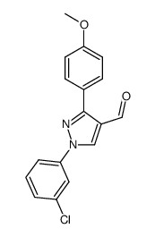 1-(3-CHLOROPHENYL)-3-(4-METHOXYPHENYL)-1H-PYRAZOLE-4-CARBALDEHYDE结构式