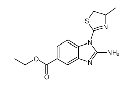 2-Amino-1-(4-methyl-4,5-dihydro-thiazol-2-yl)-1H-benzoimidazole-5-carboxylic acid ethyl ester结构式