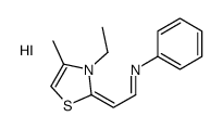 N-[2-(3-ethyl-4-methyl-1,3-thiazol-3-ium-2-yl)ethenyl]aniline,iodide Structure