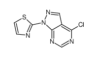 4-氯-1-(2-噻唑)-1H-吡唑并[3,4-d]嘧啶结构式