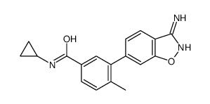 3-(3-amino-1,2-benzoxazol-6-yl)-N-cyclopropyl-4-methylbenzamide结构式