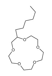 2-hexyl-1,4,7,10,13-pentaoxacyclopentadecane structure