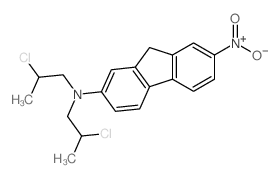 N,N-bis(2-chloropropyl)-7-nitro-9H-fluoren-2-amine structure