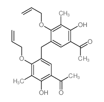 Ethanone, 1,1'-[methylenebis[6-hydroxy-5-methyl-4-(2-propenyloxy)-3,1-phenylene]]bis- (en) Structure