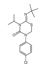 2-tert-butylimino-5-(4-chloro-phenyl)-3-isopropyl-[1,3,5]thiadiazinan-4-one结构式