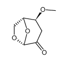 .beta.-D-erythro-Hexopyranos-2-ulose, 1,6-anhydro-3-deoxy-4-O-methyl- Structure