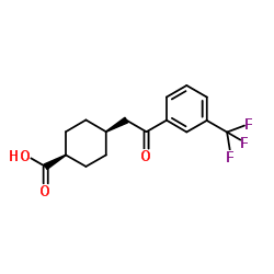 cis-4-{2-Oxo-2-[3-(trifluoromethyl)phenyl]ethyl}cyclohexanecarboxylic acid structure