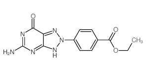 Benzoic acid,4-(5-amino-3,7-dihydro-7-oxo-2H-1,2,3-triazolo[4,5-d]pyrimidin-2-yl)-, ethylester Structure