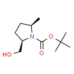 1-Pyrrolidinecarboxylicacid,2-(hydroxymethyl)-5-methyl-,1,1-dimethylethylester,(2R,5R)-(9CI)结构式