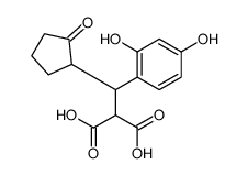 2-[(2,4-dihydroxyphenyl)-(2-oxocyclopentyl)methyl]propanedioic acid Structure