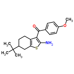 (2-amino-6-tert-butyl-4,5,6,7-tetrahydro-1-benzothien-3-yl)(4-methoxyphenyl)methanone structure