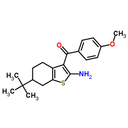 (2-amino-6-tert-butyl-4,5,6,7-tetrahydro-1-benzothien-3-yl)(4-methoxyphenyl)methanone结构式