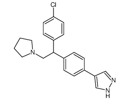 4-[4-[1-(4-chlorophenyl)-2-pyrrolidin-1-ylethyl]phenyl]-1H-pyrazole Structure