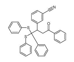 3-[4-oxo-1,4-diphenyl-1,1-bis(phenylsulfanyl)butan-2-yl]benzonitrile Structure