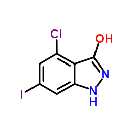 4-Chloro-6-iodo-1,2-dihydro-3H-indazol-3-one结构式