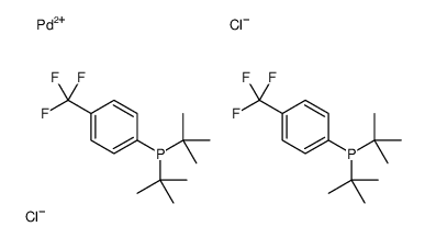 Bis[di-(tert-butyl)(4-trifluoromethylphenyl)phosphine]palladium(II) chloride structure