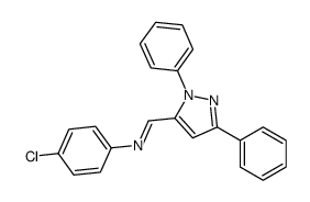 N-(4-chlorophenyl)-1-(2,5-diphenylpyrazol-3-yl)methanimine结构式