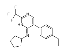 N-cyclopentyl-5-(4-ethylphenyl)-2-(trifluoromethyl)pyrimidin-4-amine结构式