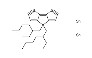 (4,4-双(2-乙基己基)-4H-环戊并[1,2-b:5,4-b']二噻吩-2,6-二基)双(三甲基锡烷)结构式