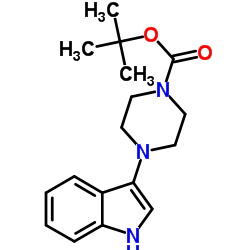 4-(1H-吲哚-3-基)哌嗪-1-甲酸叔丁酯结构式
