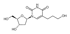 1-(2-deoxy-β-D-erythro-pentofuranosyl)-5-(3-hydroxypropyl)-1H,3H-pyrimidine-2,4-dione结构式