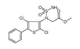 methyl 2-((2,4-dichloro-5-phenylthiophen-3-yl)(sulfamoyl)amino)acetate结构式
