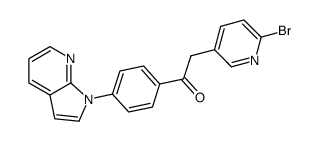 1-(4-(1H-pyrrolo[2,3-b]pyridin-1-yl)phenyl)-2-(6-bromopyridin-3-yl)ethanone结构式