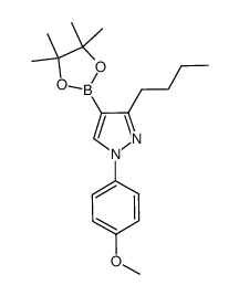 3-butyl-1-(4-methoxyphenyl)-4-(4,4,5,5-tetramethyl-1,3,2-dioxaborolan-2-yl)-1H-pyrazole结构式