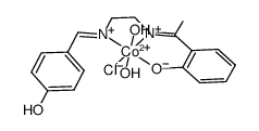 Co((p-hydroxybenzaldehyde)(2-hydroxyacetophenone)ethylenediamine-2H)(H2O)2Cl结构式