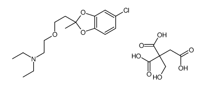 3-carboxy-4-hydroxy-3-(hydroxymethyl)-4-oxobutanoate,2-[2-(5-chloro-2-methyl-1,3-benzodioxol-2-yl)ethoxy]ethyl-diethylazanium Structure