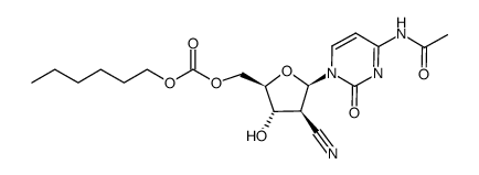 4-N-acetyl-5'-O-(n-hexyloxycarbonyl)-2'-cyano-2'-deoxy-1-β-D-arabinofuranosylcytosine结构式