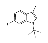 1-tert-butyl-6-fluoro-3-methyl-1H-indole结构式