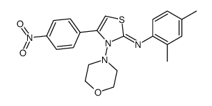 N-(2,4-dimethylphenyl)-3-morpholin-4-yl-4-(4-nitrophenyl)-1,3-thiazol-2-imine结构式