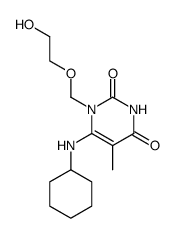 6-Cyclohexylamino-1-(2-hydroxy-ethoxymethyl)-5-methyl-1H-pyrimidine-2,4-dione结构式