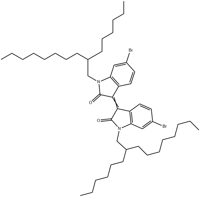 6,6'-Dibromo-1,1'-bis(2-hexyldecyl)isoindigo structure