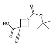 3-cyano-1-[(2-methylpropan-2-yl)oxycarbonyl]azetidine-3-carboxylic acid structure