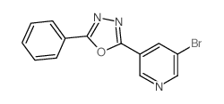 2-(5-溴吡啶-3-基)-5-苯基-1,3,4-噁二唑结构式