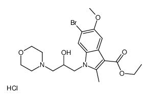 1H-Indole-3-carboxylic acid, 6-bromo-1-(2-hydroxy-3-(4-morpholinyl)pro pyl)-5-methoxy-2-methyl-, ethyl ester, monohydrochloride picture