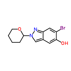 6-Bromo-2-(tetrahydro-2H-pyran-2-yl)-2H-indazol-5-ol结构式