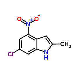 6-Chloro-2-methyl-4-nitro-1H-indole结构式