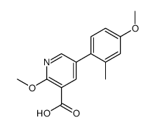 2-methoxy-5-(4-methoxy-2-methylphenyl)pyridine-3-carboxylic acid结构式