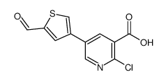 2-chloro-5-(5-formylthiophen-3-yl)pyridine-3-carboxylic acid Structure