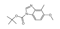 t-butyl 5-methoxy-4-methyl-1H-benzimidazole-1-carboxylate Structure