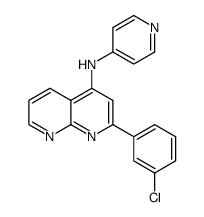 [2-(3-chloro-phenyl)-[1,8]naphthyridin-4-yl]-pyridin-4-yl-amine结构式