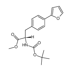 (S)-N-<(1,1-dimethylethoxy)carbonyl>-4-(2-furanyl)phenylalanine methyl ester Structure