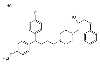 (2R)-1-[4-[4,4-bis(4-fluorophenyl)butyl]piperazin-1-yl]-3-phenylsulfan yl-propan-2-ol dihydrochloride structure